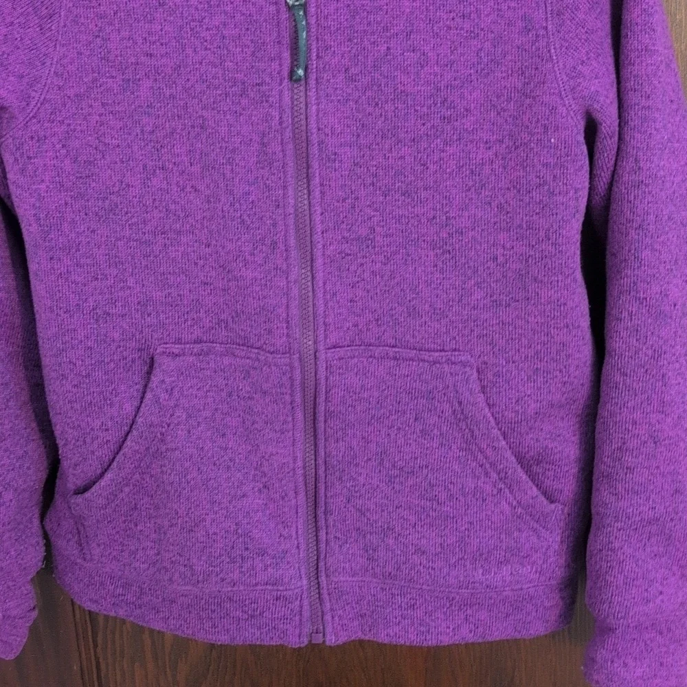 L.L Bean Purple Thick Hoodie Jacket Full Zip Size Girl's Medium (10/12)
